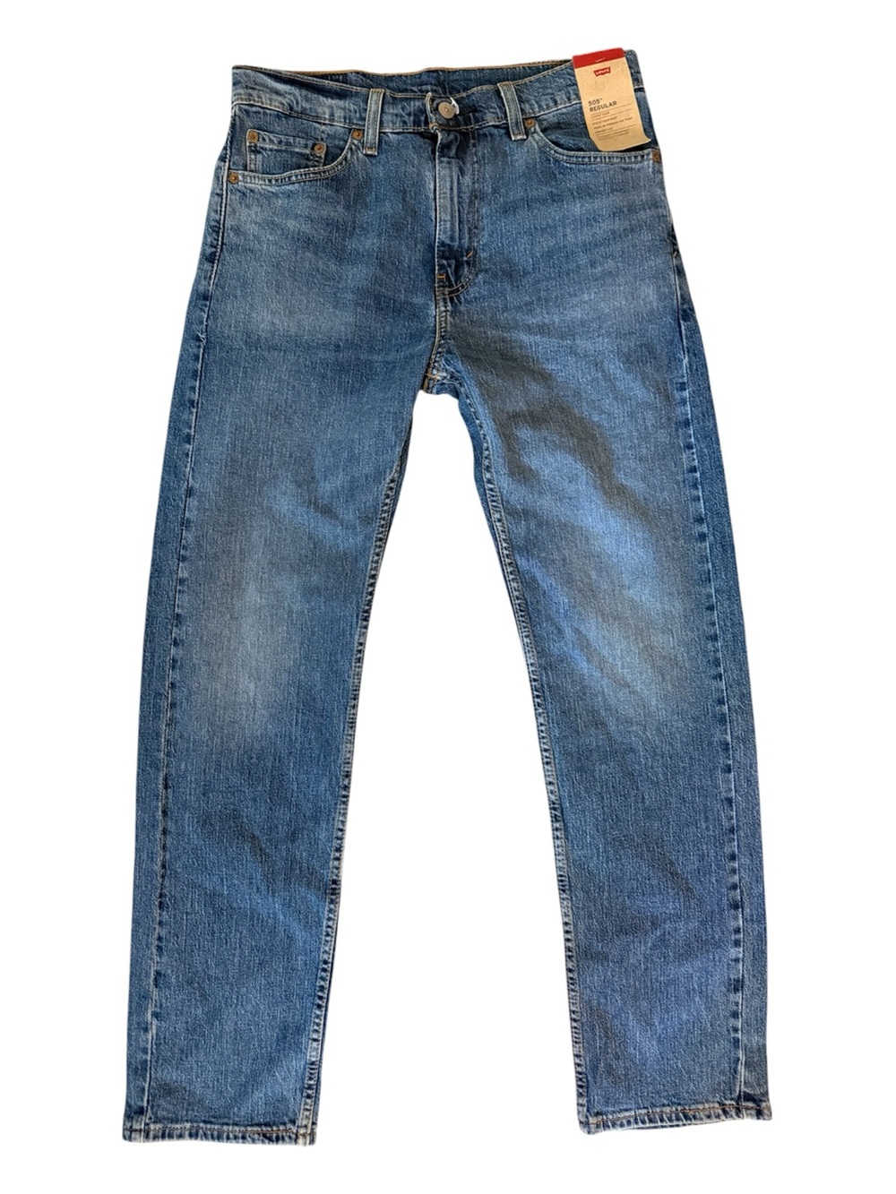 Levi's 505 Regular Fit Straight Leg Jeans Medium Wash Blue NWT Size 30x30